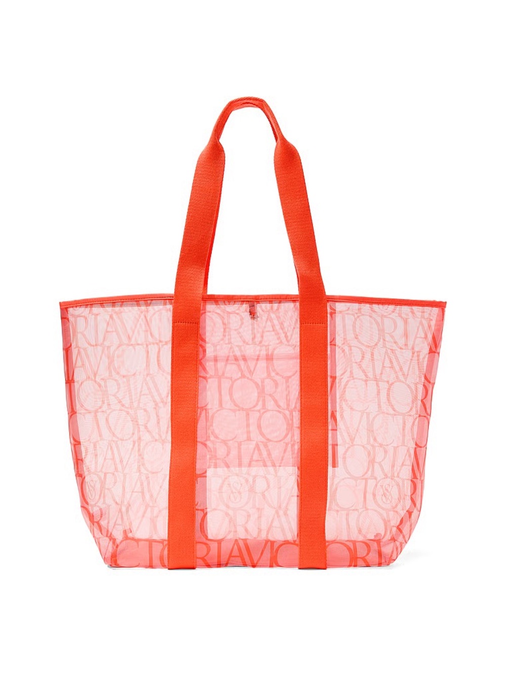 Victoria's Secret Coral Mesh Large Carryall Logo Beach Tote Coral NWT Limited